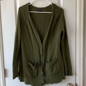 Military green cardigan